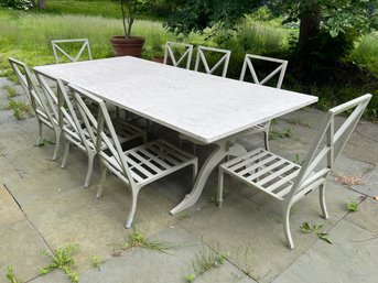 Custom French Limestone Table And McKinnon And Harris Chairs Paid $64,000