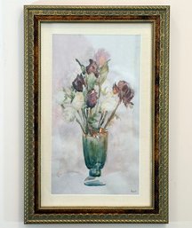 Floral Arrangement In Vase Framed Print
