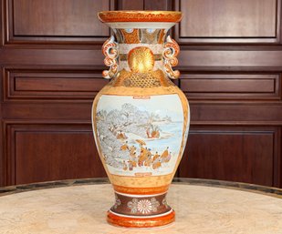 Antique Japanese Hand Painted Porcelain Vase