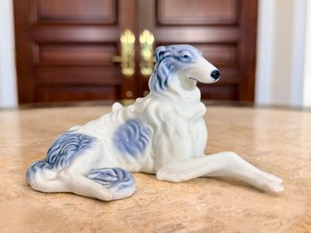 Vintage Porcelain Borzoi Russian Wolfhound Dog Figurine