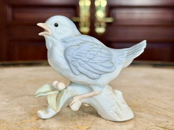 Vintage Blue & White Bird Figurine By OTAGIRI