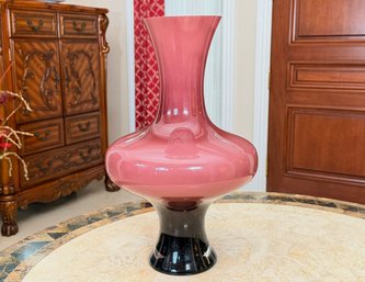 Plum & Black Glass Vase
