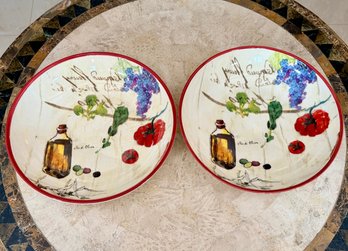 Pair Of Williams Sonoma Le Legunes Ceramic Bowls