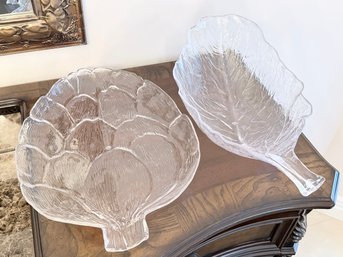 Artichoke And Leaf Shaped Plastic Serving Trays