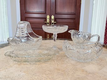 5 Pieces Of Vintage Cut Crystal