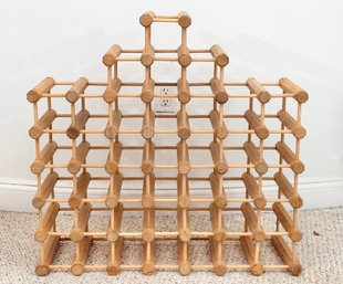 Modular Wooden Peg-and-rod Wine Rack