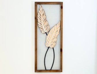 Metal And Wood Leaves Wall Art