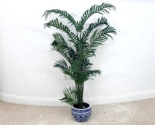 Tropical Artificial Plant In A Ceramic Planter