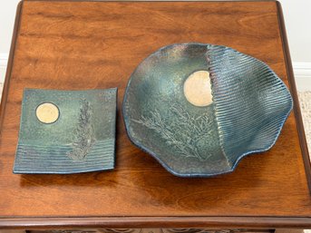 Joyce Furney Bowl And Plate Signed By Artist