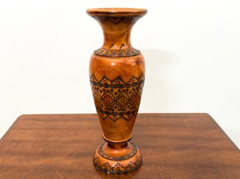 Handcrafted Burntwood Vase