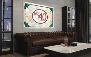 No. 40 Leaded Stained Glass Panel 66 X 43