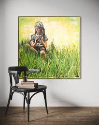 Tranquility - A Mid Century Paint On Canvas Signed Danielle