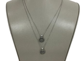 Satya Sterling Silver Two Row Necklace With Charms