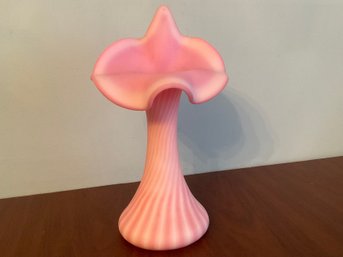 Fenton Pink Rosalene Jack On The Pulpit Spiral Vase