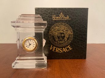 Versace Rosenthal Medusa Crystal Small Mantel Clock In Box