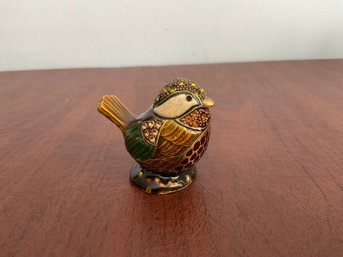Bird Trinket Box With Rhinestones With Rhinestones