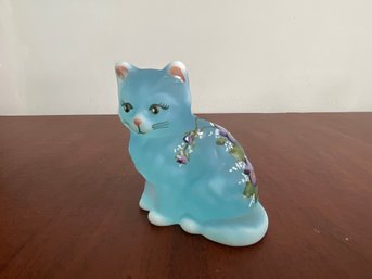 Handpainted Glass Cat By Mosser