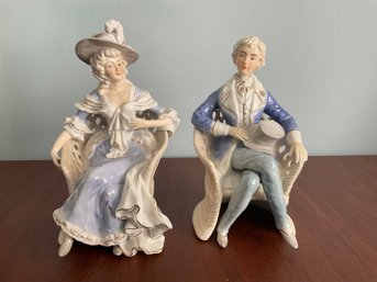 Lewile Adalt Colonial Era Man And Woman Figurines