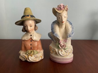 Vintage Cordey Victorian Lady And A Pilgrim