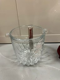 Crystal Ice Bucket With Tongs