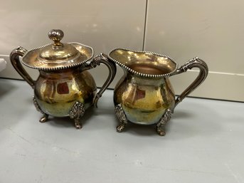 Creamer, Sugar And Serving Plate