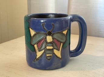 Mara Butterfly & Owl Large Ceramic Mug Made In Mexico