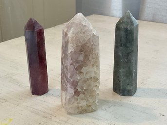 Pink Quartz, Strawberry Quart & Labradorite Towers