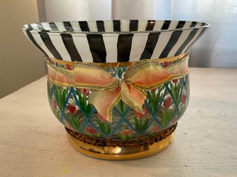 Mackenzie Childs Circus Tulips Glass Bowl
