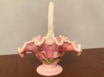 Fenton Legacy Collection 95th Celebration Rosaline Tulip Basket Signed