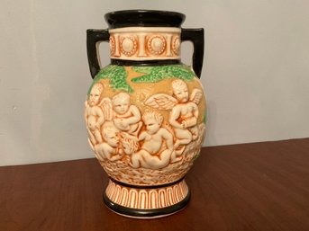 Vintage Cherubs Dual Handle Vase