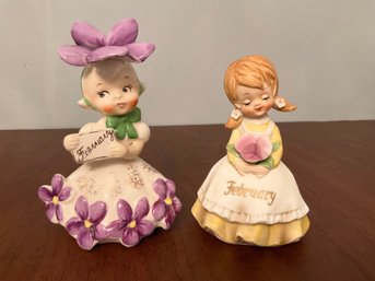 Vintage February Birthday Napco & Kelvin Figurines
