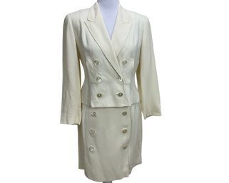 Dana Buchman Ivory Skirt & Jacket Size 6P / 8