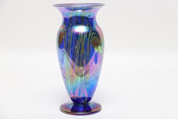 Iridescent Vase Signed On Bottom