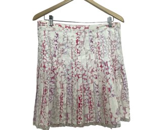 Elie Tahari Pink & White Pleated Skirt Size 12P