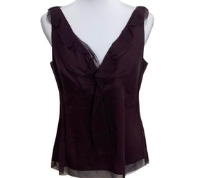 Elie Tahari Plum Silk Sleeveless Blouse Size LP