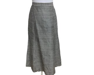 ABS By Allen Schwartz Black & White Check Silk Skirt Size 10