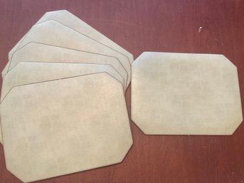 Set Of Six Green Leather Placemats
