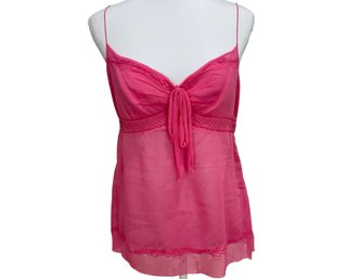 Elie Tahari Pink Cotton Cami Top Size Large