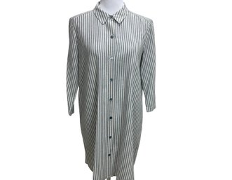 Eileen Fisher Striped Shirt Dress Size Small