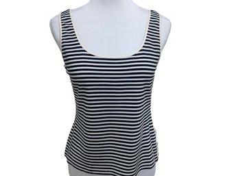 Ellen Tracy Navy & White Striped Top Size 12P