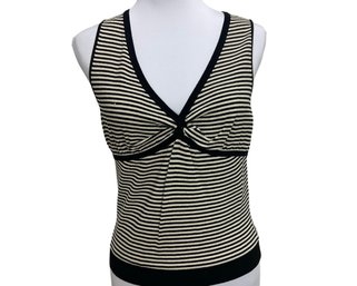 Les Copains Striped Sleeveless Knit Top Size 46