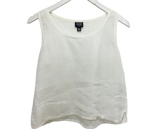 Eileen Fisher White Linen Top Size SP