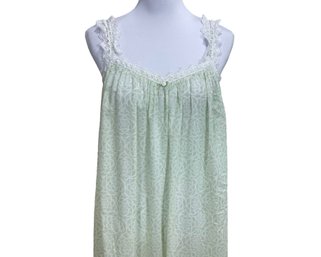 Oscar De La Rants Green Nightgown With White Lace