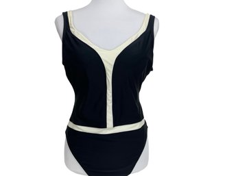 Anne Klein Black & White One Piece Swimsuit Size 14