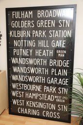 London Bus Stop Sign Art - Notting Hill Gate, Charing Cross, Fulham Broadway