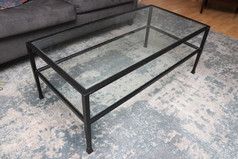 Glass Coffee Table With Black Legs