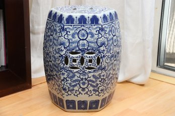 Blue And White Garden Stool