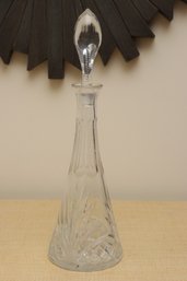 Tall Cut Glass Decanter With Stopper