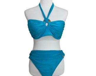 La Blanca By Rob Beattie Turquoise Bikini Top & Bottom Size 14/16