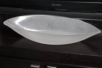 Elongated Frosted Fruit Dish Centerpiece